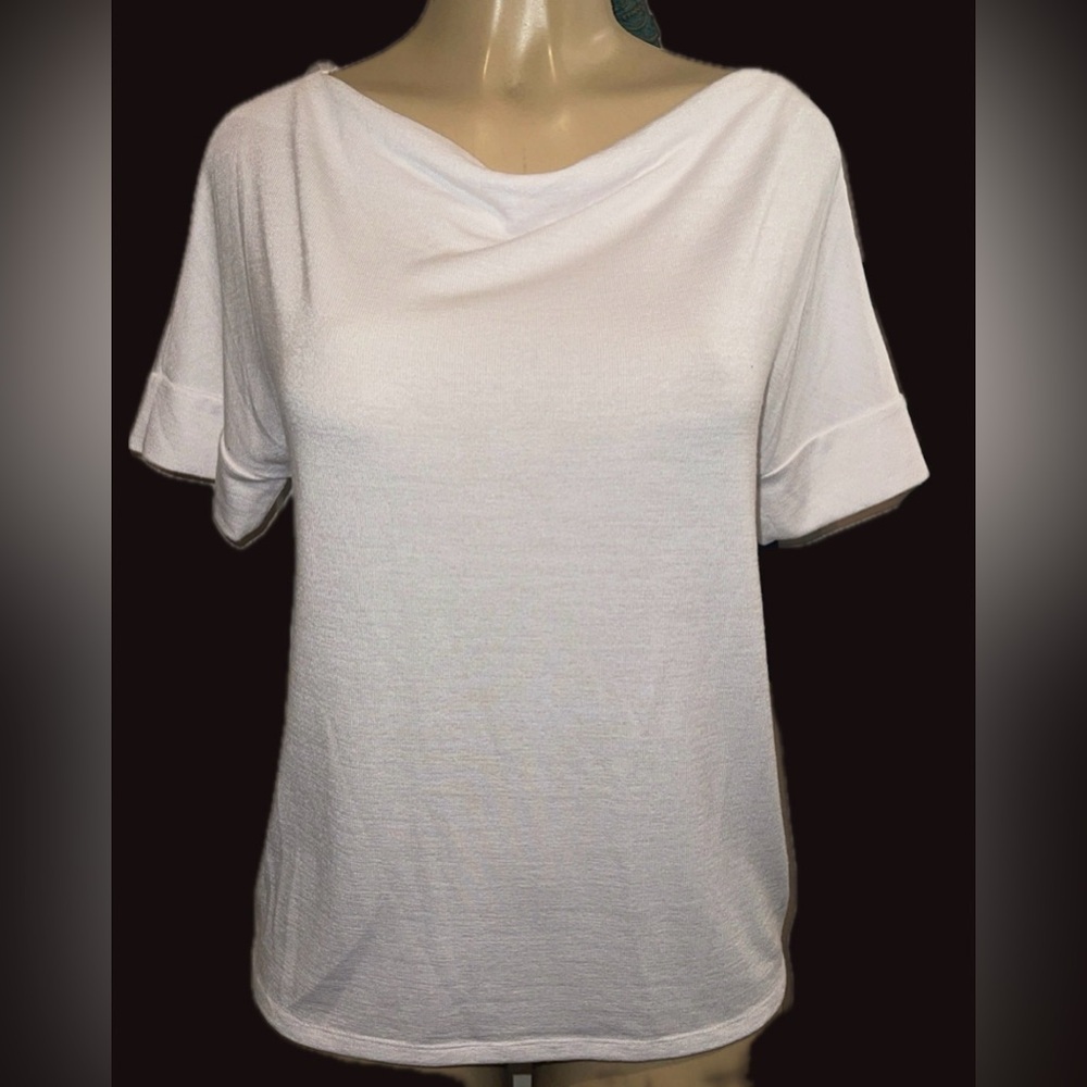 BANANA REPUBLIC White Boat Neck Jersey Knit Top – NWOT Size Small